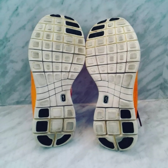 Nike Free 5.0+ Flyknit Women's Running Shoes Fireberry Pink Orange Size 8.5 - Picture 7 of 7